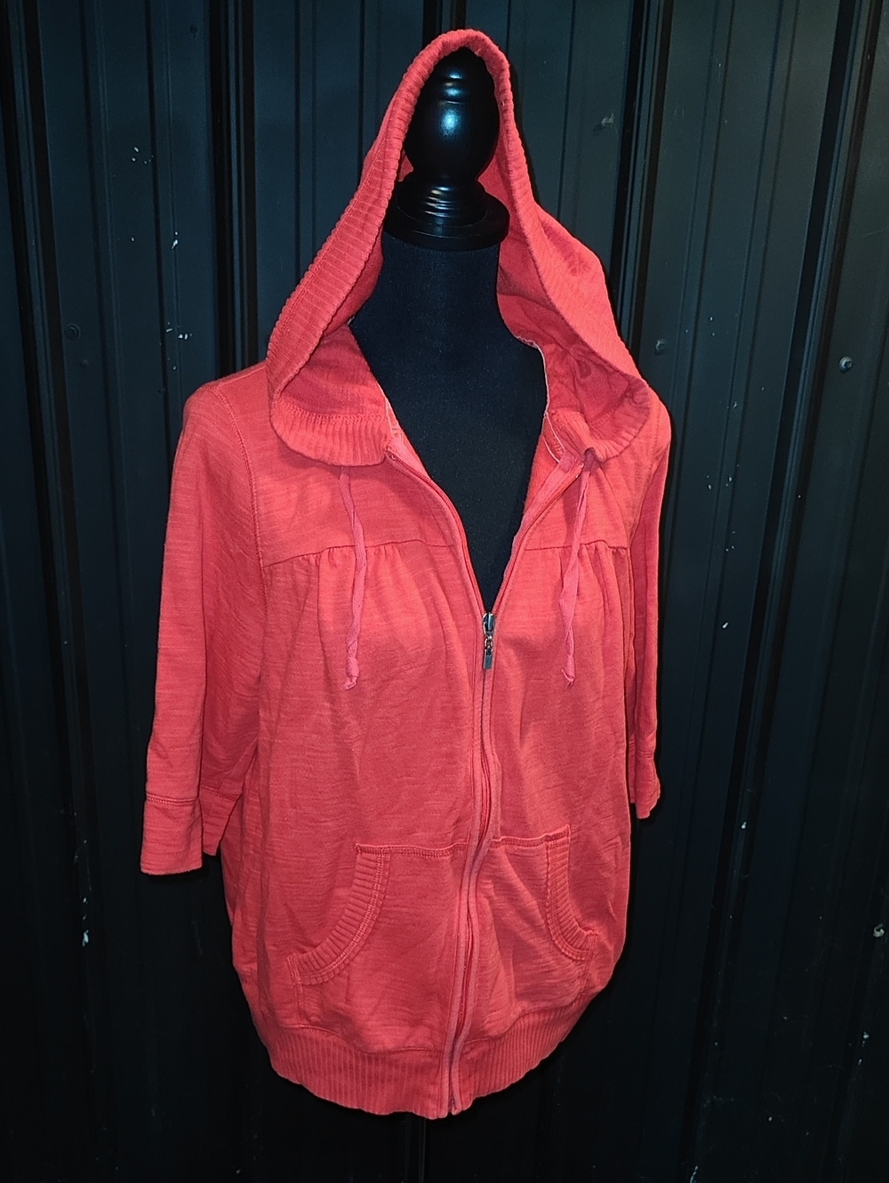 Red Zip-Up Hooded Sweatshirt